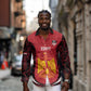 Custom Egypt Football Long Sleeve Button Shirt 2026 Go Pharaohs Ancient Egyptian Pattern - African Pride