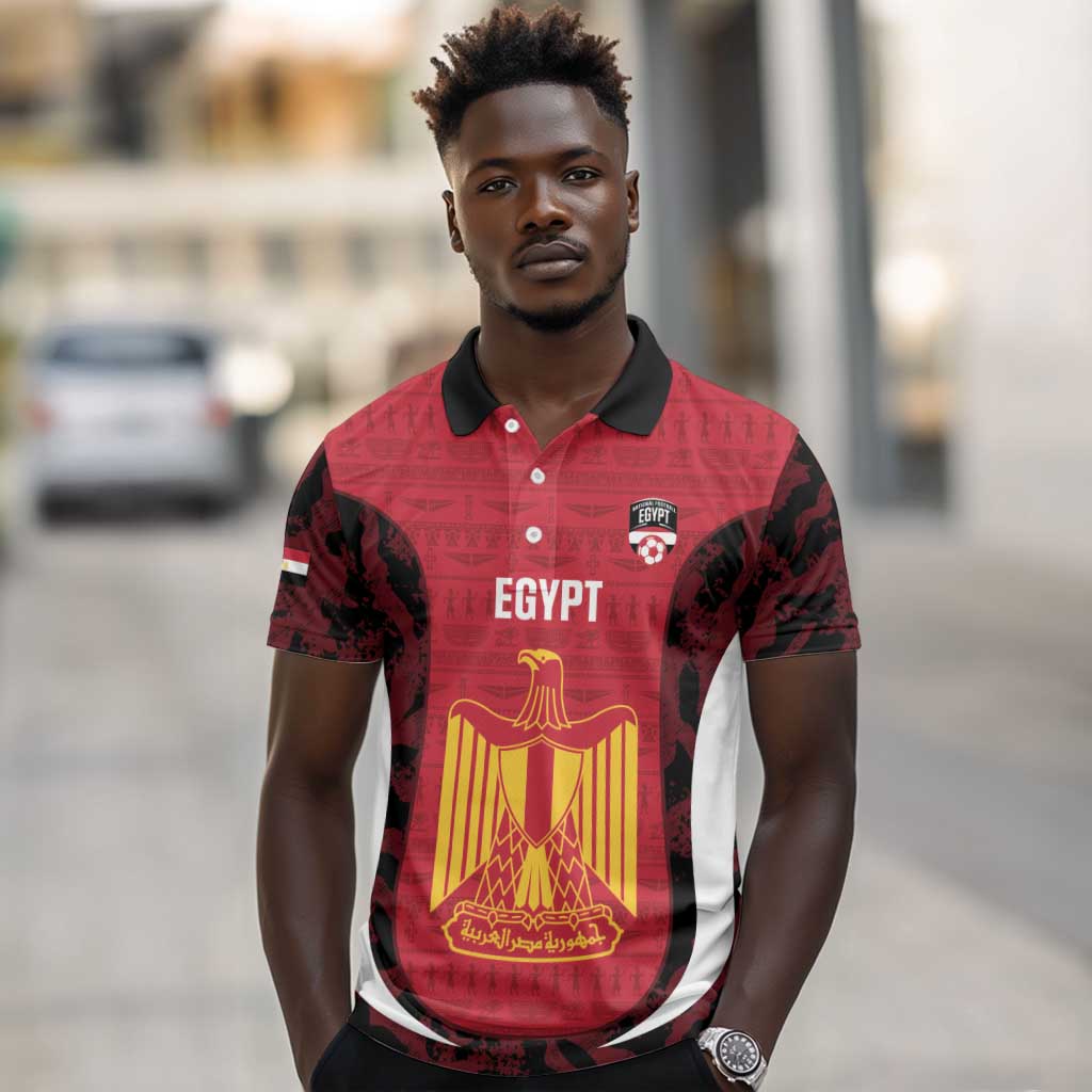 Custom Egypt Football Polo Shirt 2026 Go Pharaohs Ancient Egyptian Pattern LT14