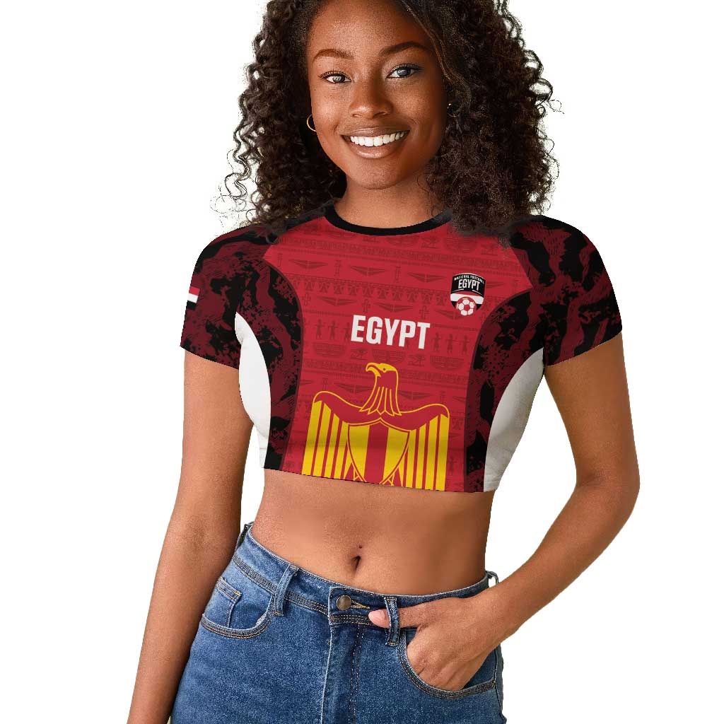 Custom Egypt Football Raglan Cropped T shirt 2026 Go Pharaohs Ancient Egyptian Pattern LT14