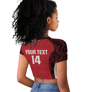 Custom Egypt Football Raglan Cropped T shirt 2026 Go Pharaohs Ancient Egyptian Pattern LT14