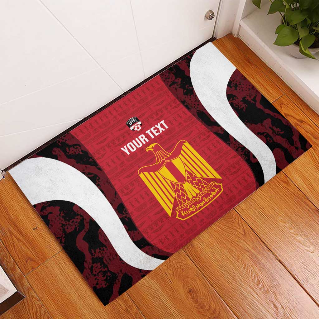 Custom Egypt Football Rubber Doormat 2026 Go Pharaohs Ancient Egyptian Pattern - African Pride