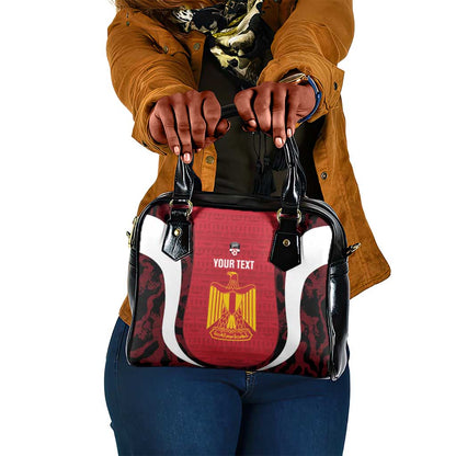 Custom Egypt Football Shoulder Handbag 2026 Go Pharaohs Ancient Egyptian Pattern - African Pride