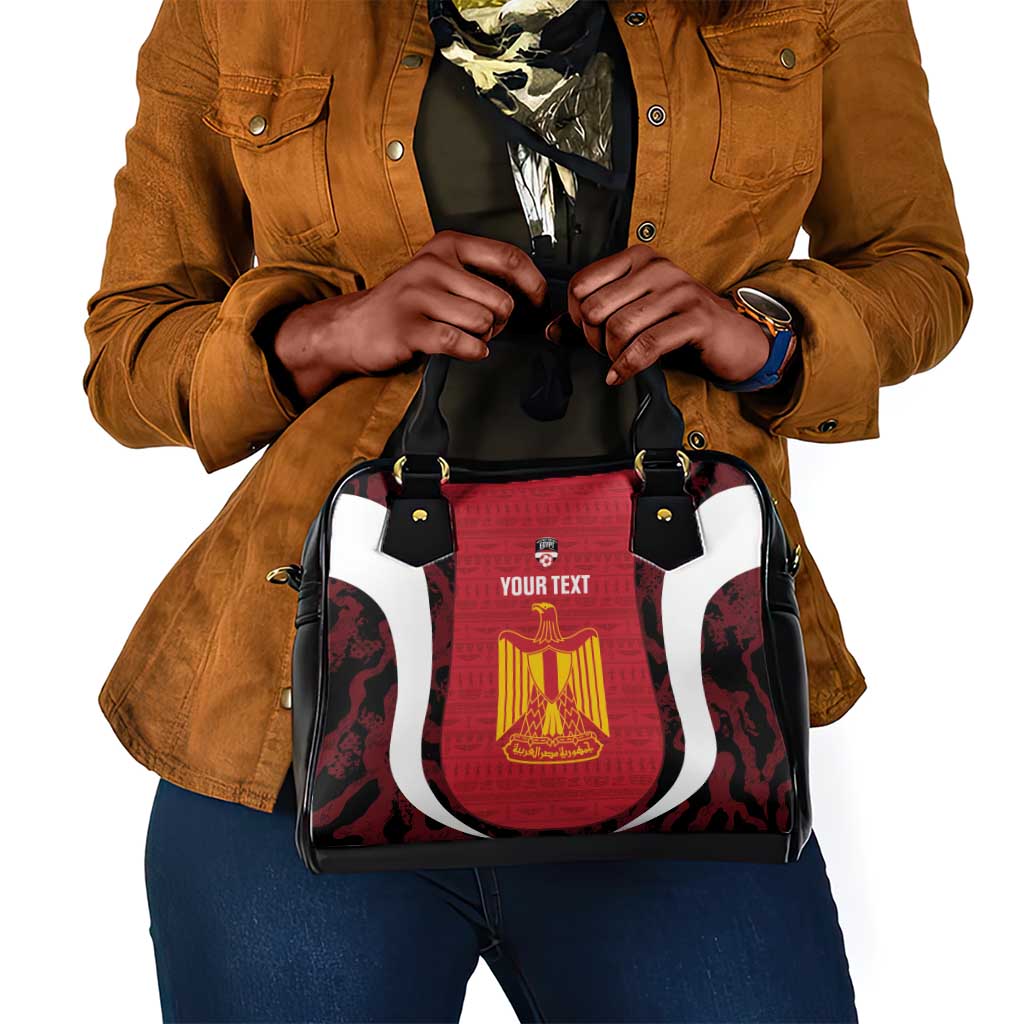 Custom Egypt Football Shoulder Handbag 2026 Go Pharaohs Ancient Egyptian Pattern - African Pride