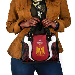 Custom Egypt Football Shoulder Handbag 2026 Go Pharaohs Ancient Egyptian Pattern - African Pride
