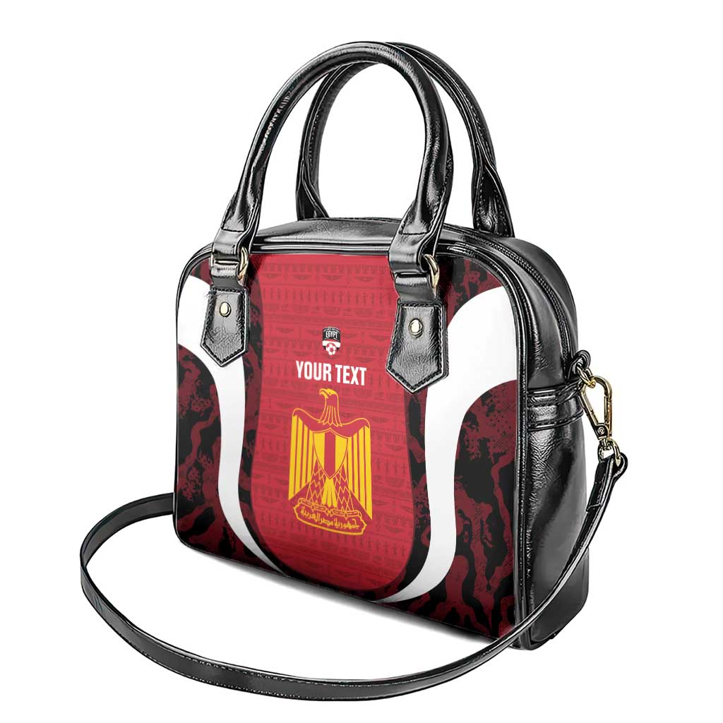 Custom Egypt Football Shoulder Handbag 2026 Go Pharaohs Ancient Egyptian Pattern - African Pride