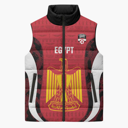 Custom Egypt Football Sleeveless Puffer Jacket 2026 Go Pharaohs Ancient Egyptian Pattern - African Pride