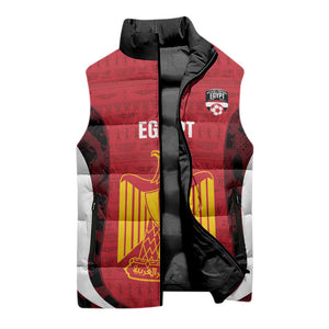 Custom Egypt Football Sleeveless Puffer Jacket 2026 Go Pharaohs Ancient Egyptian Pattern - African Pride