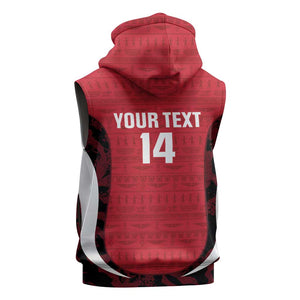 Custom Egypt Football Sleeveless Zip Hoodie 2026 Go Pharaohs Ancient Egyptian Pattern - African Pride