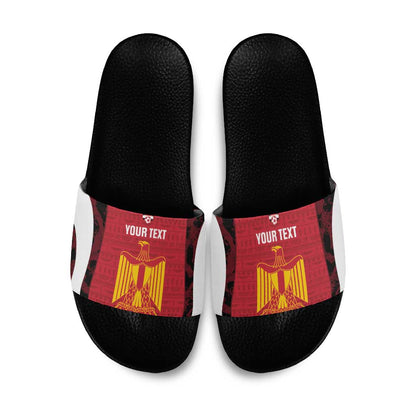 Custom Egypt Football Slide Sandals 2026 Go Pharaohs Ancient Egyptian Pattern - African Pride