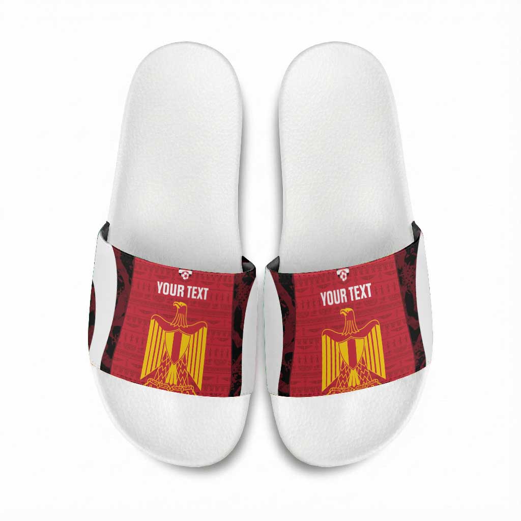 Custom Egypt Football Slide Sandals 2026 Go Pharaohs Ancient Egyptian Pattern - African Pride