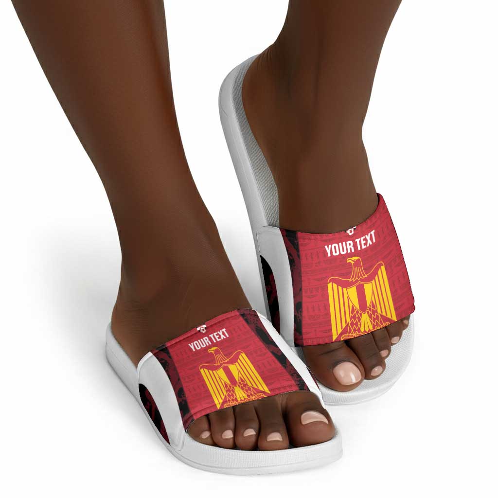 Custom Egypt Football Slide Sandals 2026 Go Pharaohs Ancient Egyptian Pattern - African Pride