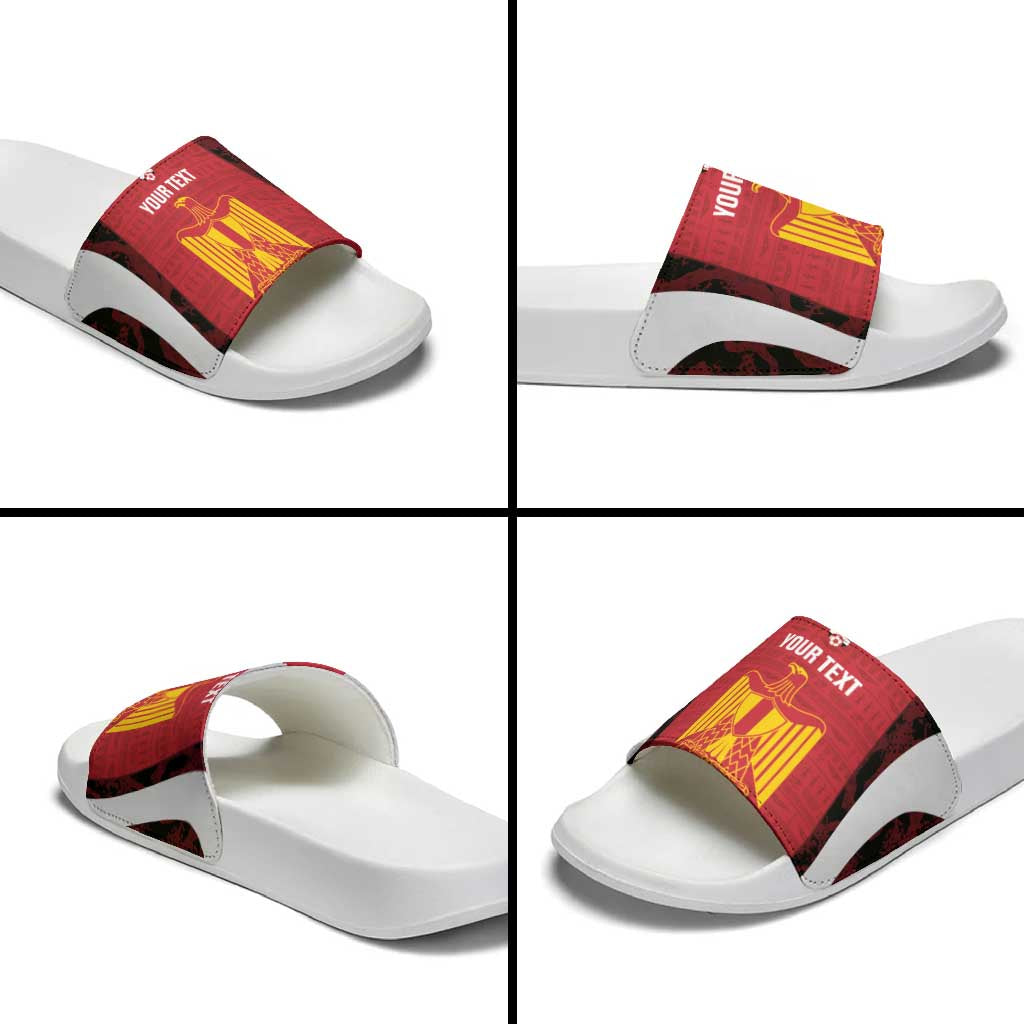 Custom Egypt Football Slide Sandals 2026 Go Pharaohs Ancient Egyptian Pattern - African Pride