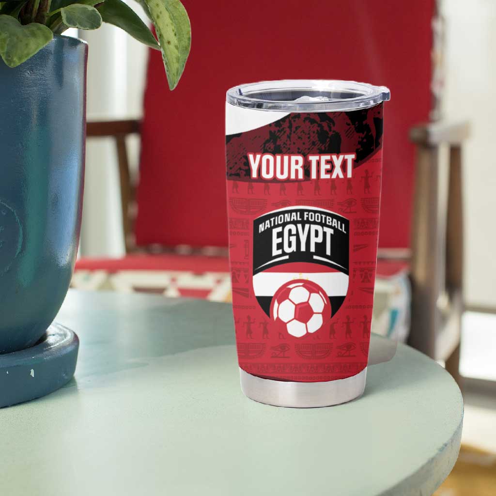 Custom Egypt Football Tumbler Cup 2026 Go Pharaohs Ancient Egyptian Pattern - African Pride