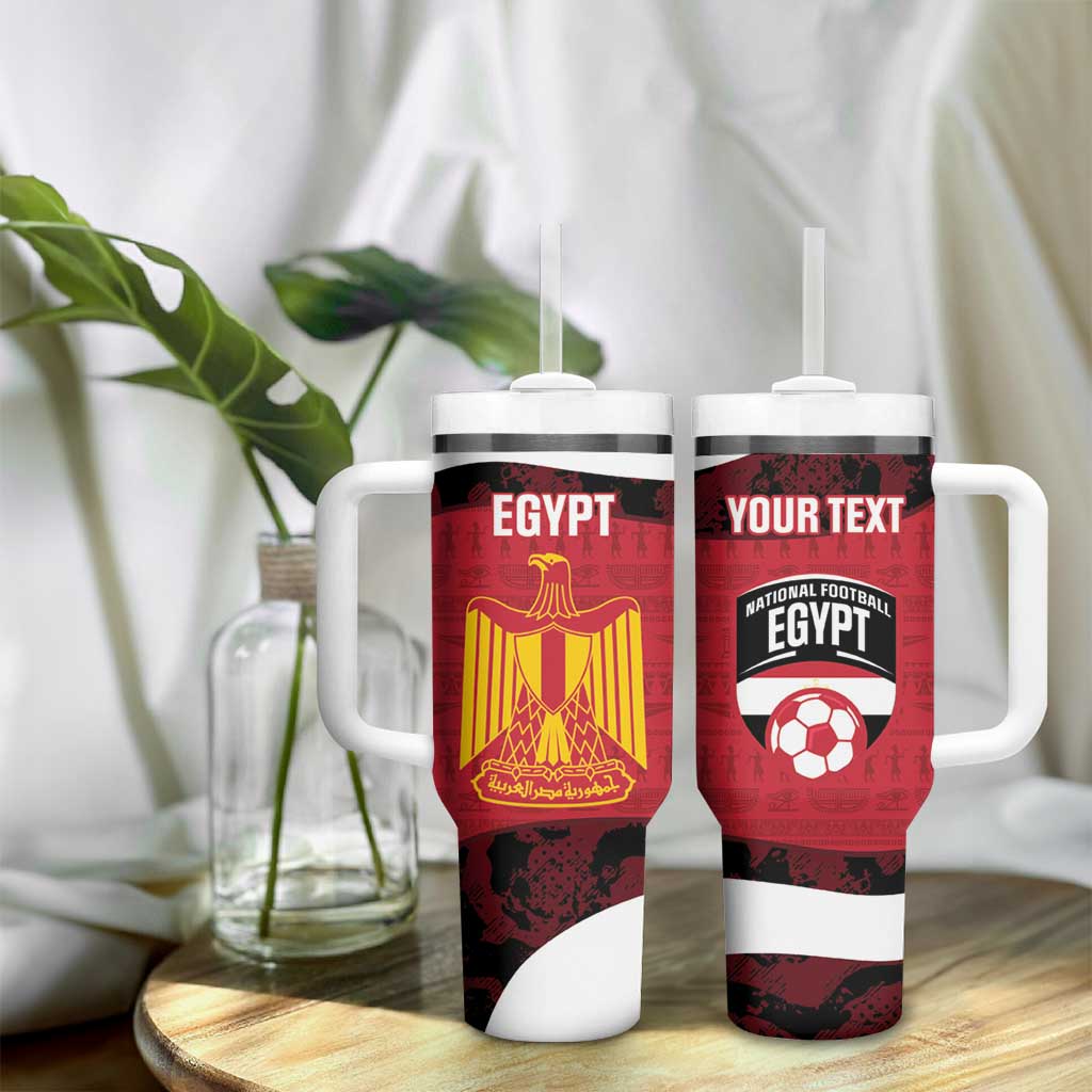 Custom Egypt Football Tumbler With Handle 2026 Go Pharaohs Ancient Egyptian Pattern - African Pride