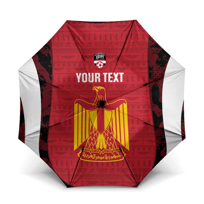 Custom Egypt Football Umbrella 2026 Go Pharaohs Ancient Egyptian Pattern - African Pride
