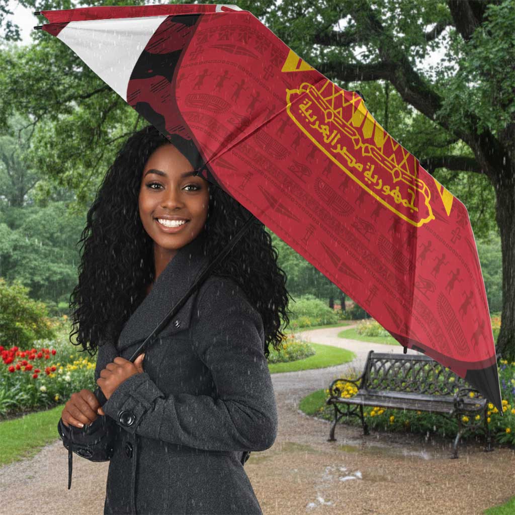 Custom Egypt Football Umbrella 2026 Go Pharaohs Ancient Egyptian Pattern - African Pride