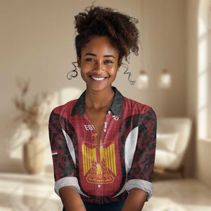 Custom Egypt Football Women Casual Shirt 2026 Go Pharaohs Ancient Egyptian Pattern - African Pride