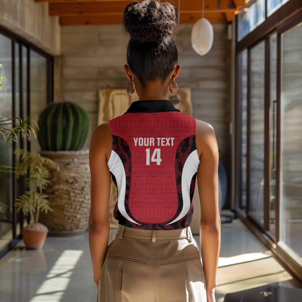 Custom Egypt Football Women Sleeveless Polo Shirt 2026 Go Pharaohs Ancient Egyptian Pattern - African Pride