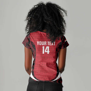 Custom Egypt Football Women V-Neck T-Shirt 2026 Go Pharaohs Ancient Egyptian Pattern LT14