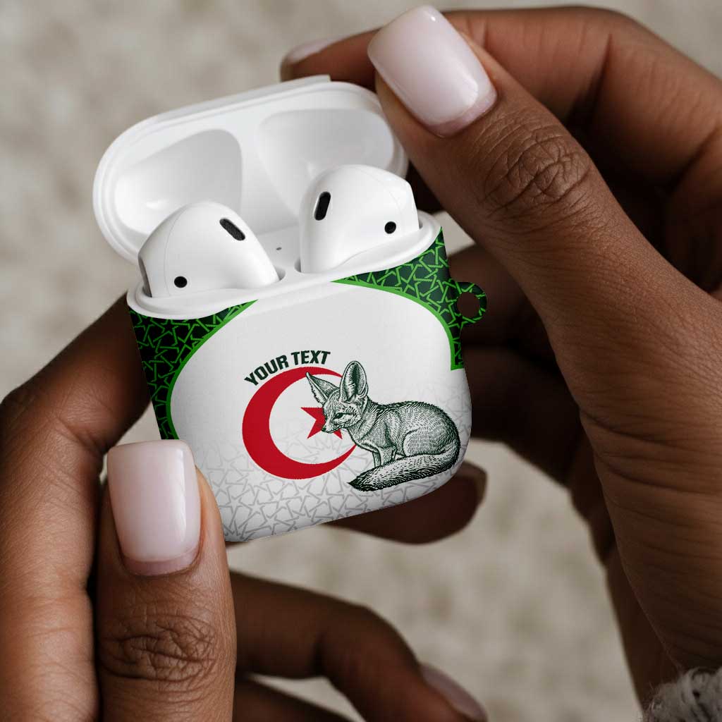 Custom Algeria Football AirPods Case 2026 Go Greens Fennec With Islamic Pattern - African Pride