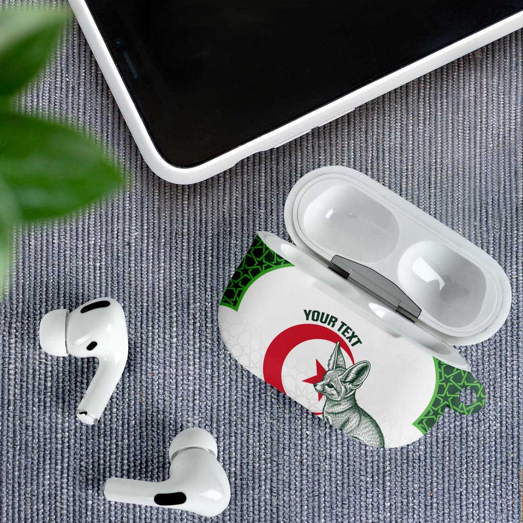 Custom Algeria Football AirPods Case 2026 Go Greens Fennec With Islamic Pattern - African Pride
