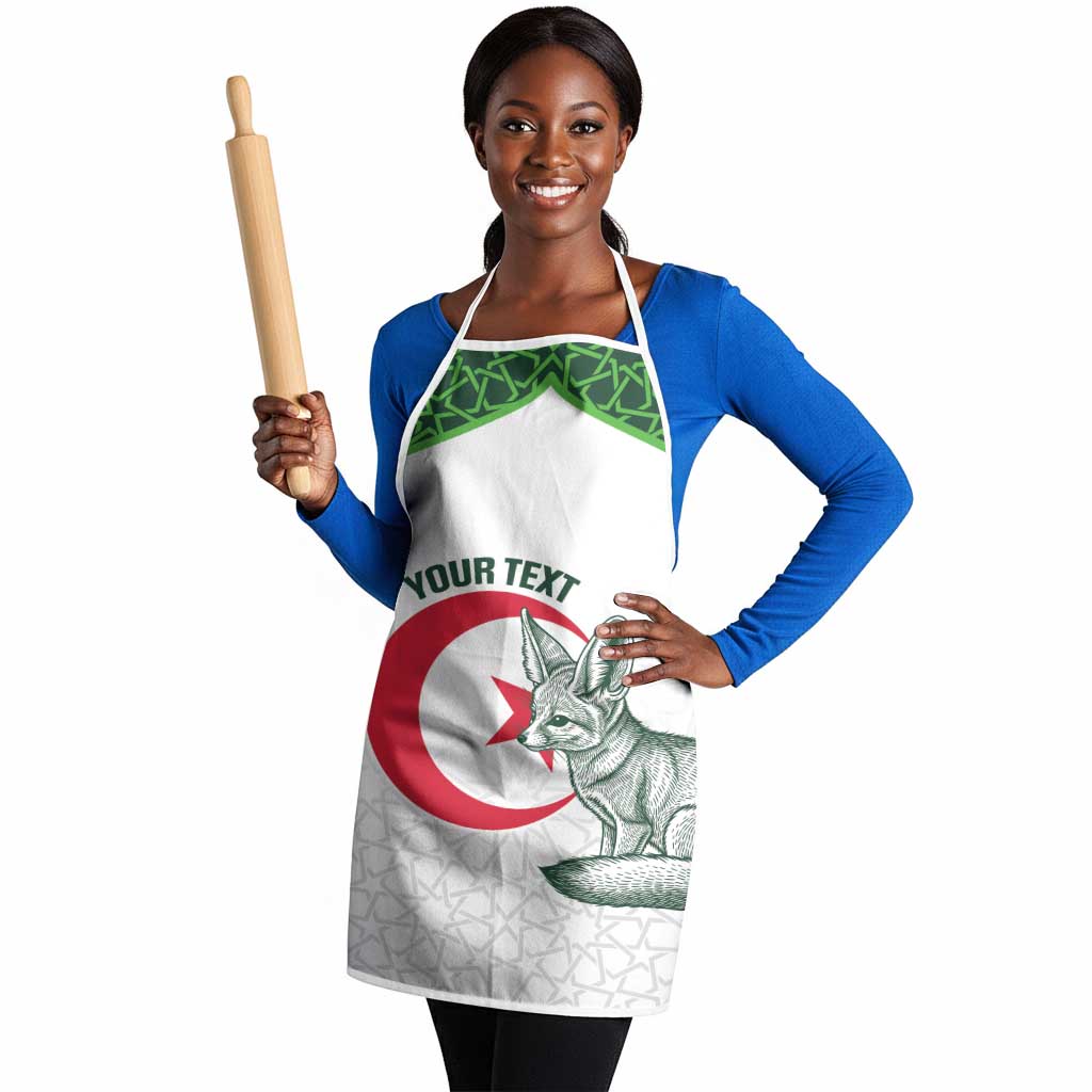 Custom Algeria Football Apron 2026 Go Greens Fennec With Islamic Pattern - African Pride