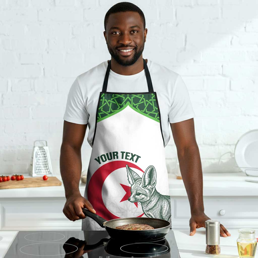 Custom Algeria Football Apron 2026 Go Greens Fennec With Islamic Pattern - African Pride