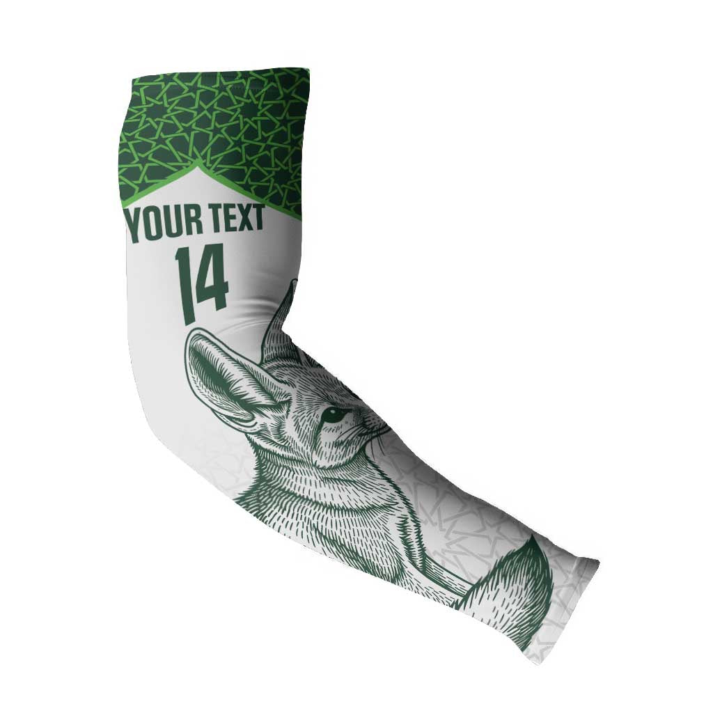 Custom Algeria Football Arm Sleeves 2026 Go Greens Fennec With Islamic Pattern - African Pride