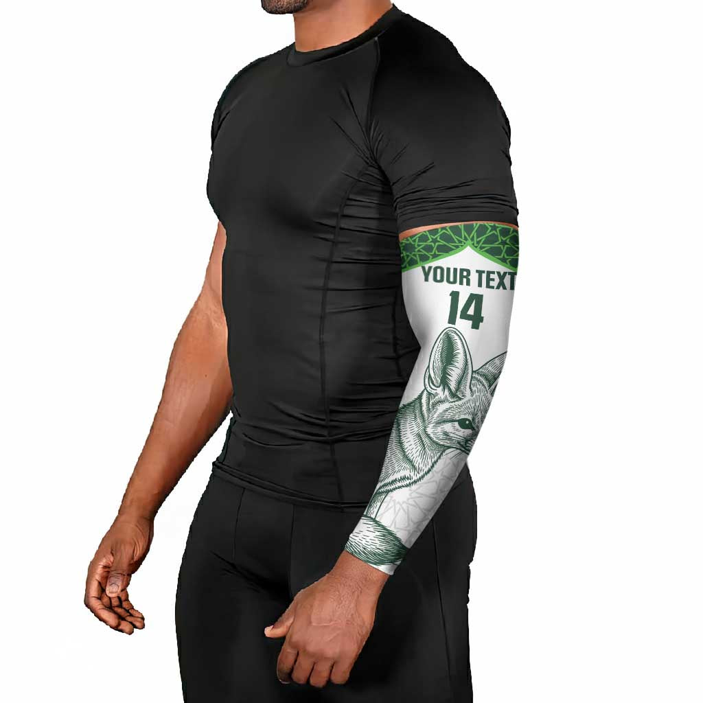 Custom Algeria Football Arm Sleeves 2026 Go Greens Fennec With Islamic Pattern - African Pride