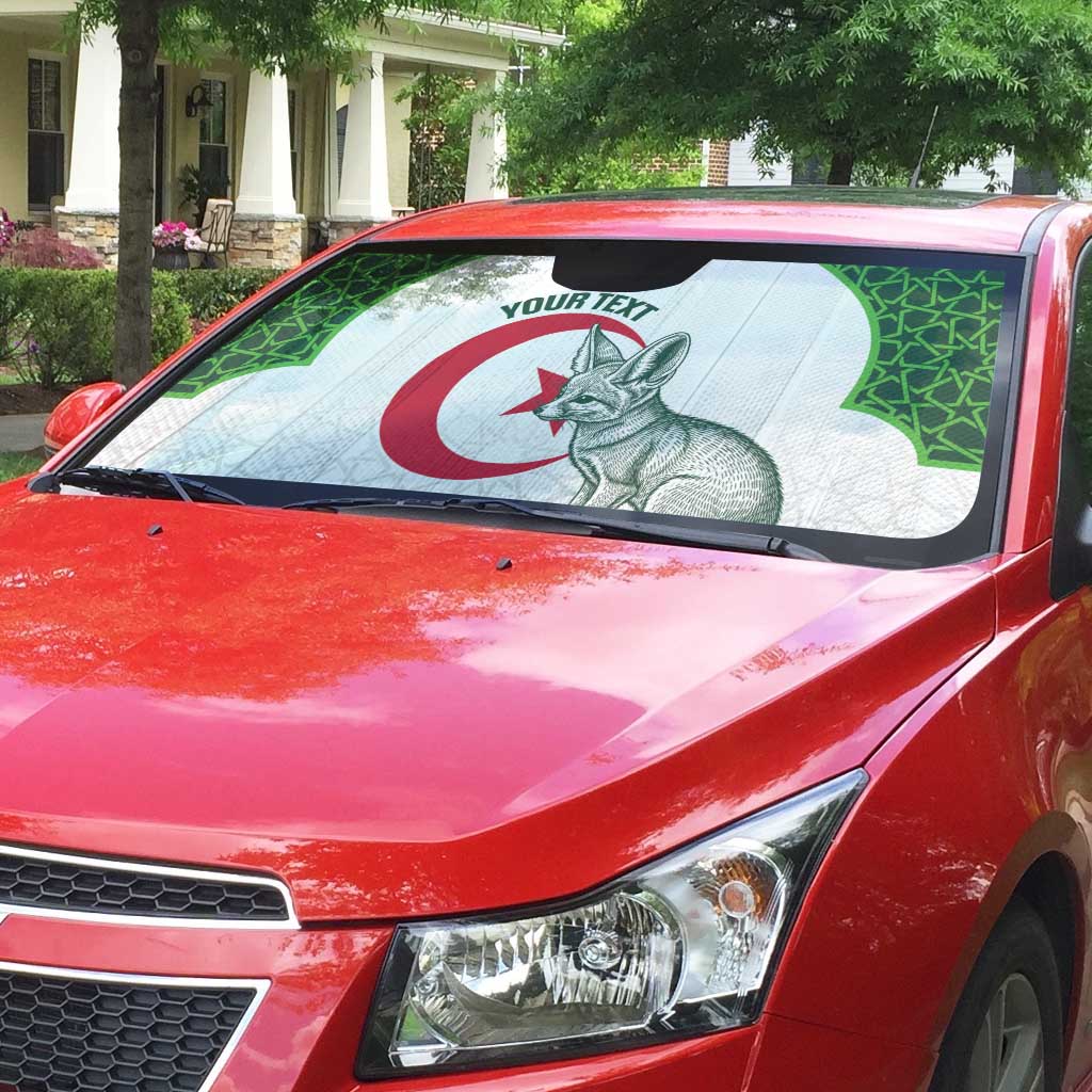 Custom Algeria Football Auto Sun Shade 2026 Go Greens Fennec With Islamic Pattern - African Pride