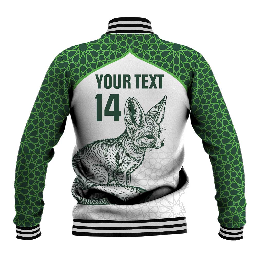 Custom Algeria Football Baseball Jacket 2026 Go Greens Fennec With Islamic Pattern - African Pride
