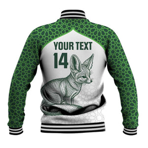 Custom Algeria Football Baseball Jacket 2026 Go Greens Fennec With Islamic Pattern - African Pride