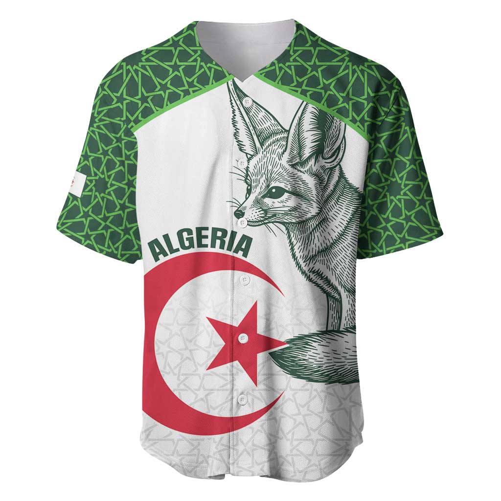 Custom Algeria Football Baseball Jersey 2026 Go Greens Fennec With Islamic Pattern LT14