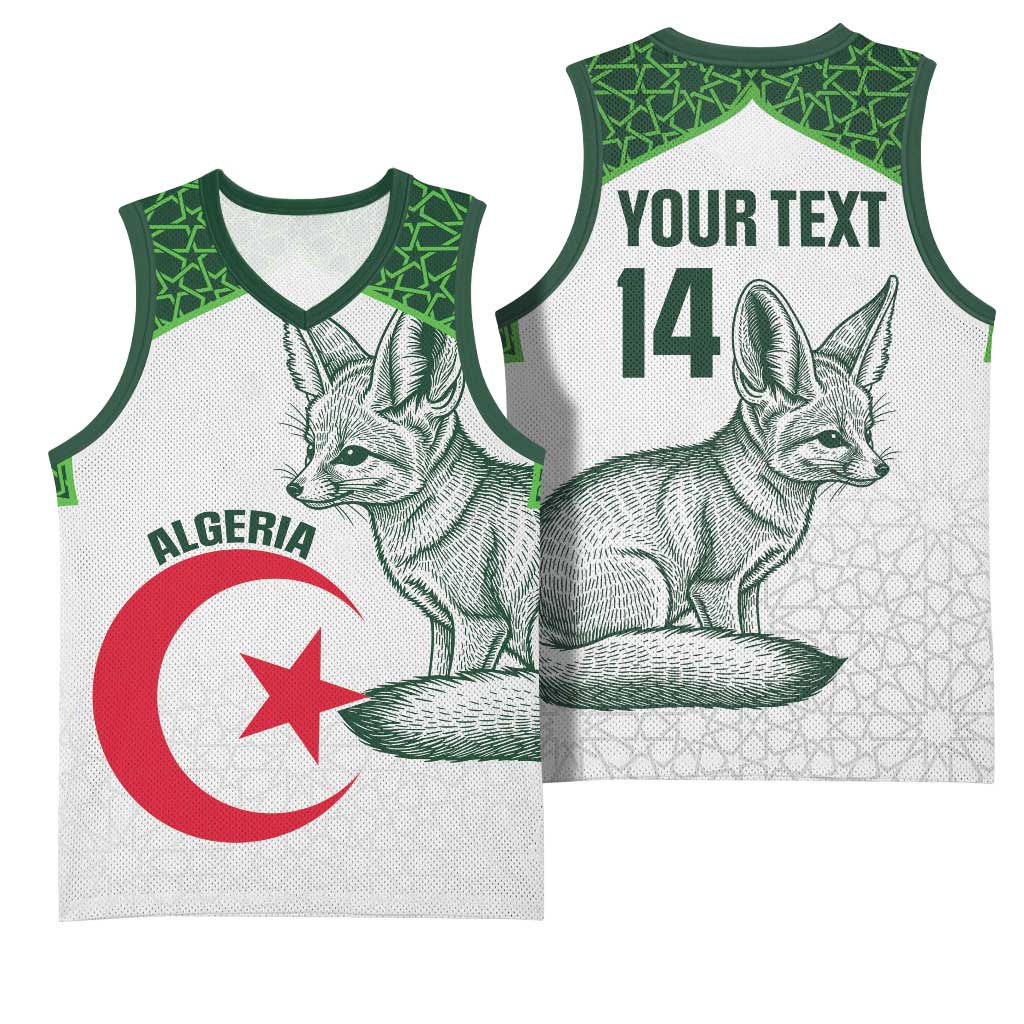 Custom Algeria Football Basketball Jersey 2026 Go Greens Fennec With Islamic Pattern - African Pride