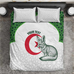 Custom Algeria Football Bedding Set 2026 Go Greens Fennec With Islamic Pattern - African Pride