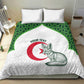 Custom Algeria Football Bedding Set 2026 Go Greens Fennec With Islamic Pattern - African Pride