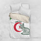 Custom Algeria Football Bedding Set 2026 Go Greens Fennec With Islamic Pattern - African Pride