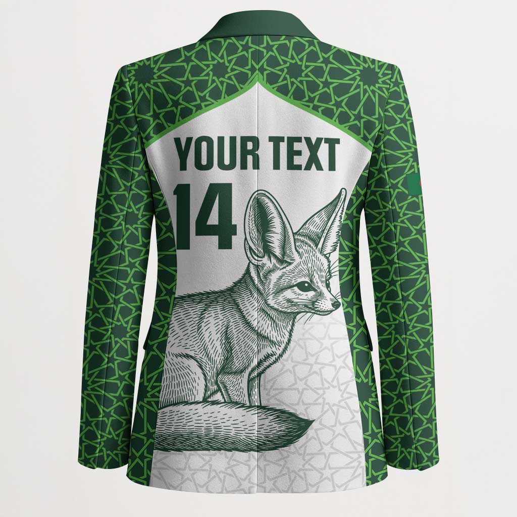 Custom Algeria Football Blazer 2026 Go Greens Fennec With Islamic Pattern - African Pride