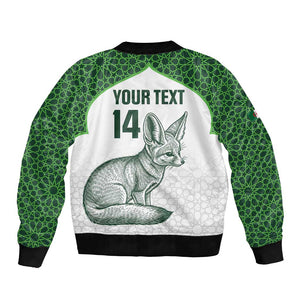 Custom Algeria Football Bomber Jacket 2026 Go Greens Fennec With Islamic Pattern - African Pride