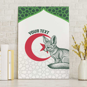 Custom Algeria Football Canvas Wall Art 2026 Go Greens Fennec With Islamic Pattern - African Pride