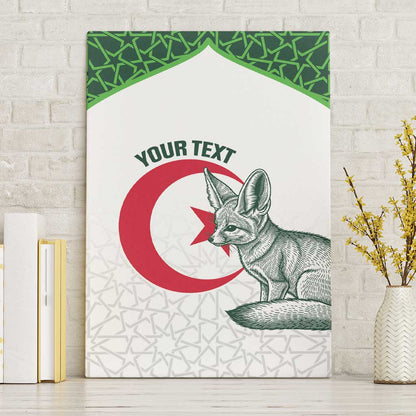 Custom Algeria Football Canvas Wall Art 2026 Go Greens Fennec With Islamic Pattern - African Pride