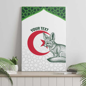 Custom Algeria Football Canvas Wall Art 2026 Go Greens Fennec With Islamic Pattern - African Pride