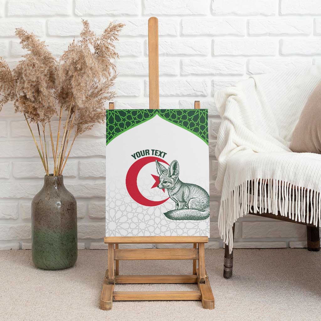 Custom Algeria Football Canvas Wall Art 2026 Go Greens Fennec With Islamic Pattern - African Pride