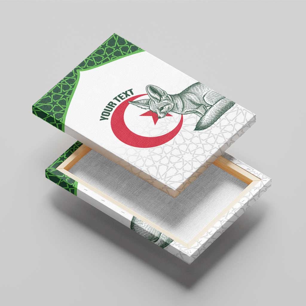 Custom Algeria Football Canvas Wall Art 2026 Go Greens Fennec With Islamic Pattern - African Pride