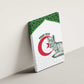 Custom Algeria Football Canvas Wall Art 2026 Go Greens Fennec With Islamic Pattern - African Pride