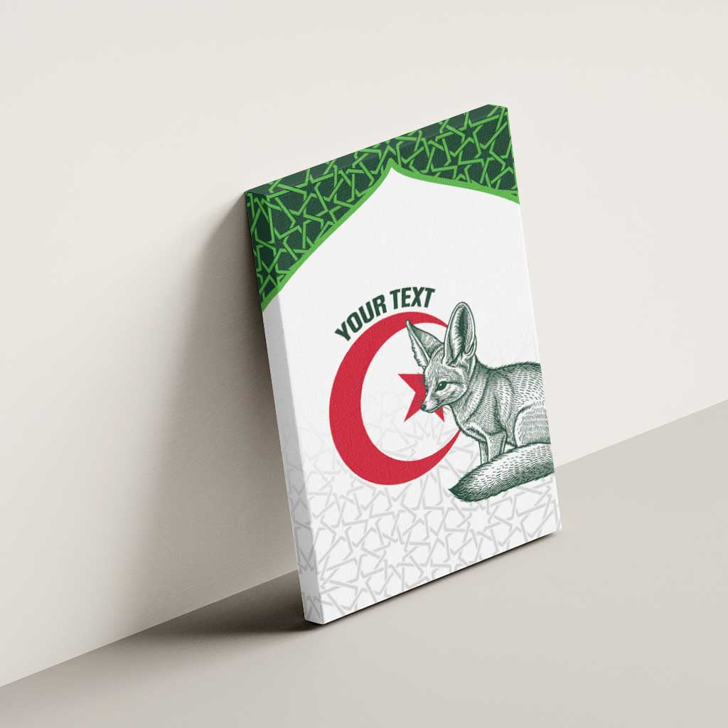 Custom Algeria Football Canvas Wall Art 2026 Go Greens Fennec With Islamic Pattern - African Pride