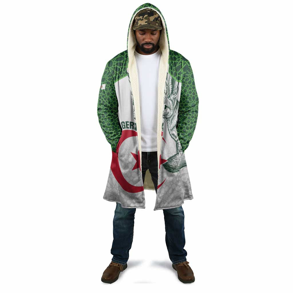 Custom Algeria Football Cloak 2026 Go Greens Fennec With Islamic Pattern - African Pride
