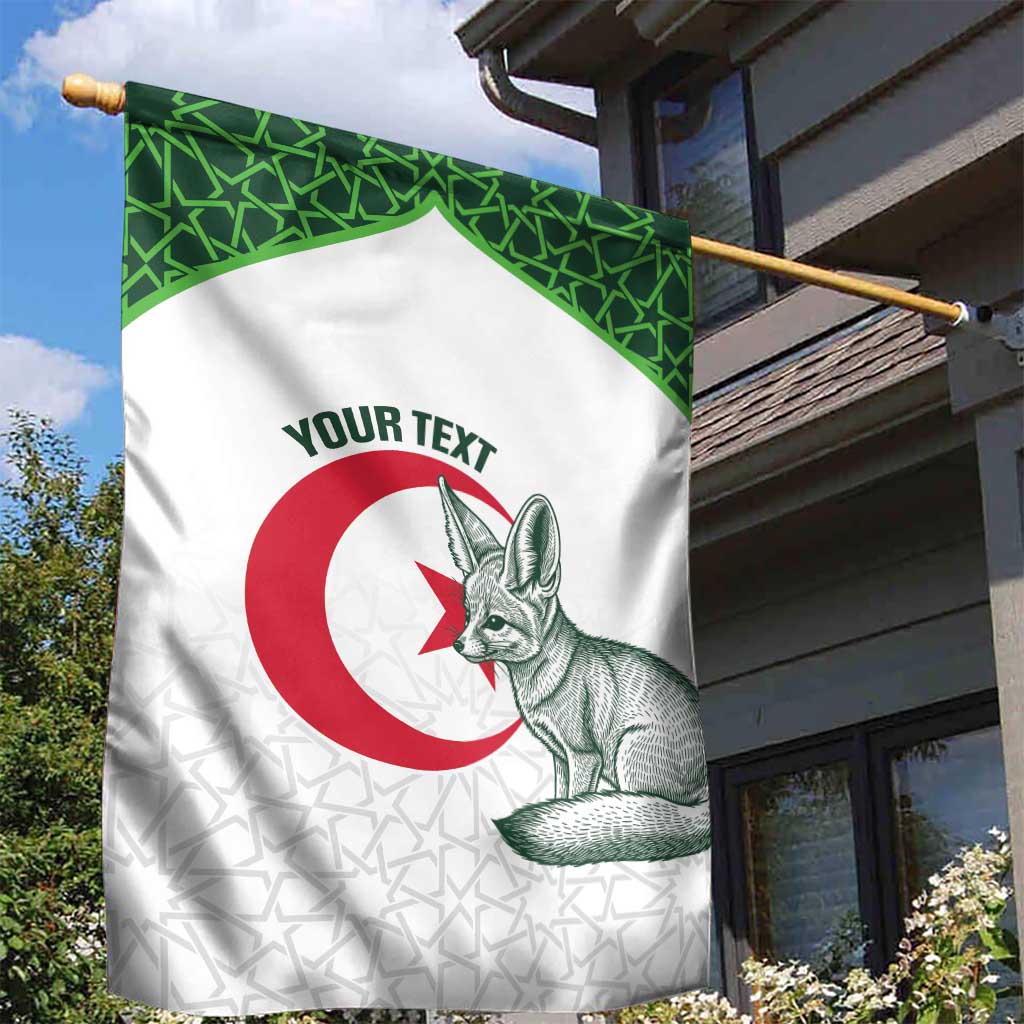 Custom Algeria Football Garden Flag 2026 Go Greens Fennec With Islamic Pattern - African Pride