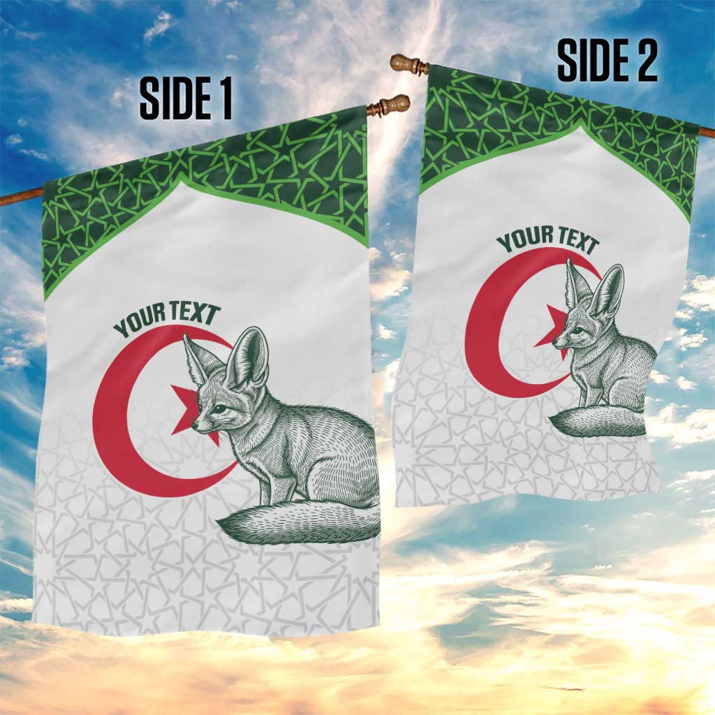Custom Algeria Football Garden Flag 2026 Go Greens Fennec With Islamic Pattern - African Pride