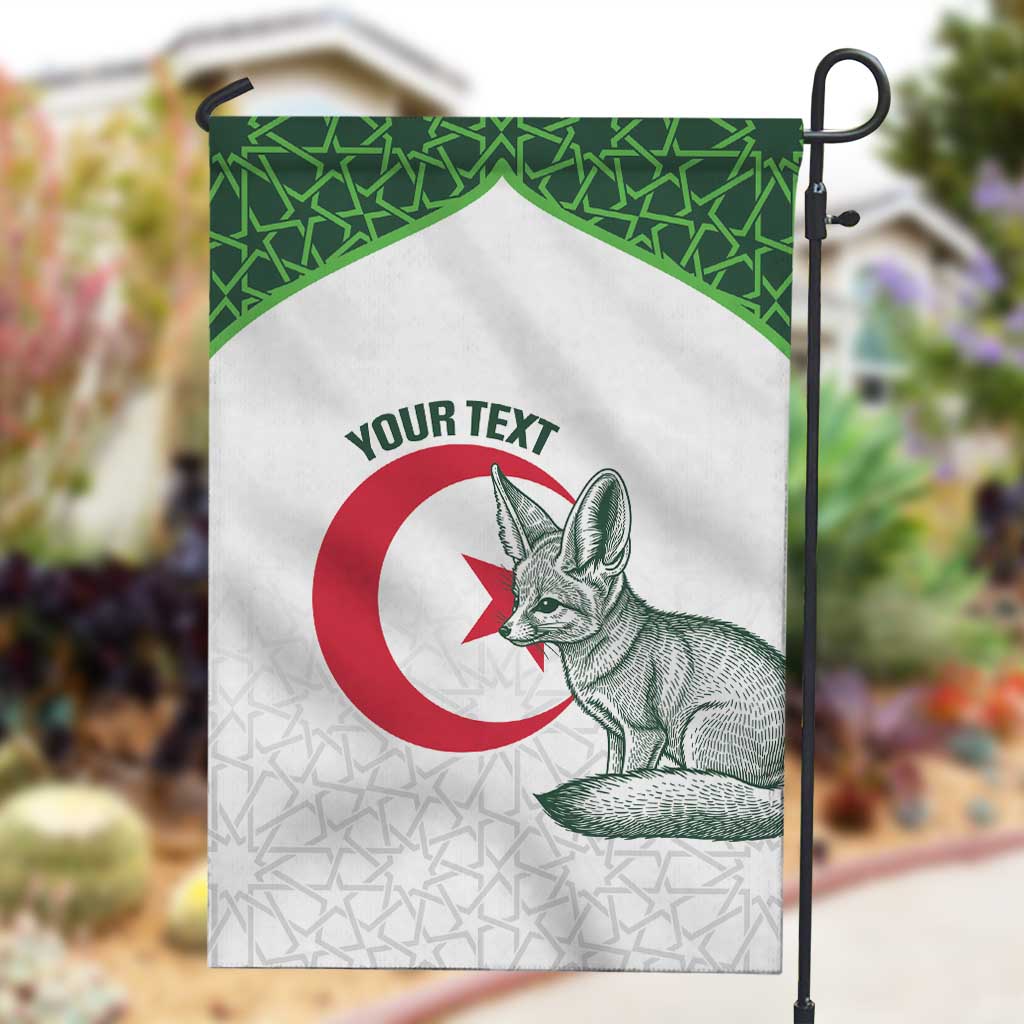 Custom Algeria Football Garden Flag 2026 Go Greens Fennec With Islamic Pattern - African Pride